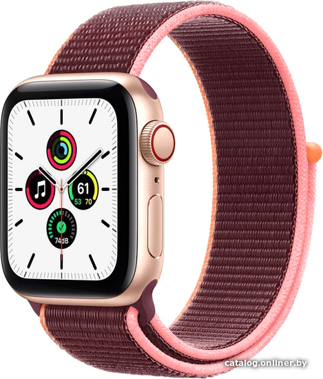 

Умные часы Apple Watch SE LTE 40 мм (алюминий золотистый/сливовый нейлон)