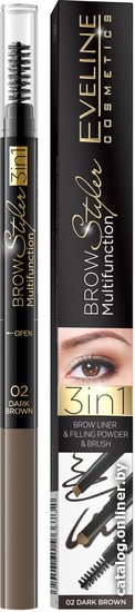 

Карандаш для бровей Eveline Cosmetics Brow Styler Multifunction 3 в 1 02