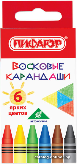 

Восковые мелки Пифагор 227278 (6 цв)