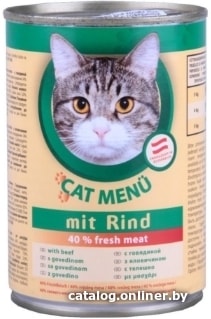 

Консервированный корм для кошек Cat Menu Консервы с говядиной 0.415 кг