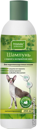 

Шампунь Pchelodar с пергой и хвоей для короткошерстных кошек (250 мл)