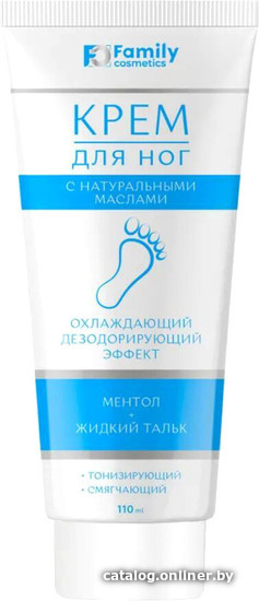 

Family Cosmetics Крем для ног С жидким тальком и ментолом 110 мл