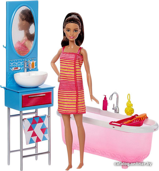 

Кукла Barbie Doll & Bathroom Playset DVX53