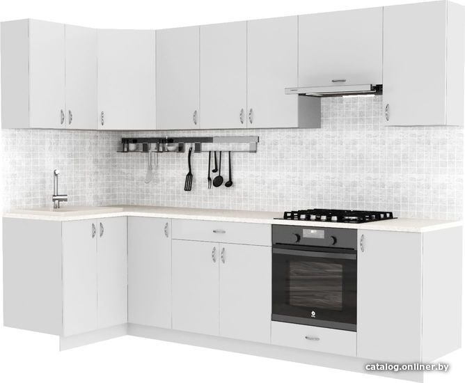 

Готовая кухня S-Company Клео глосc 1.2x2.8 левая (белый глянец/белый глянец)