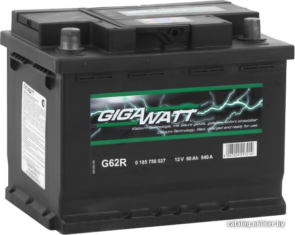 

Автомобильный аккумулятор GIGAWATT G62R (60 А·ч)