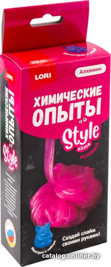 

Набор для опытов Lori Химические опыты. Монстрики Style Slime Оп-026 (розовый)