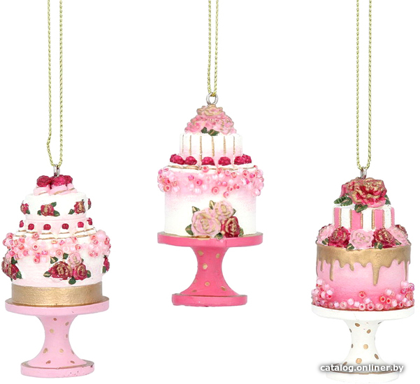 

Елочная игрушка Gisela Graham Rose Ball. Тортик двухэтажный 13329