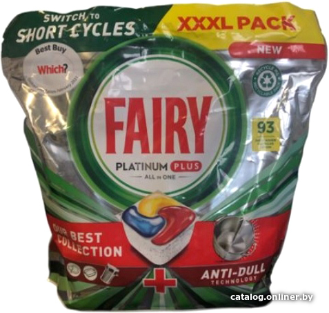 

Капсулы для посудомоечной машины Fairy Platinum Plus Все в 1 Лимон (93 шт)