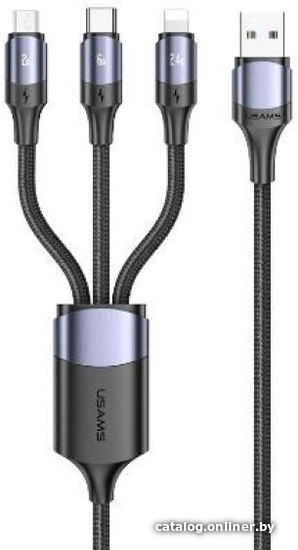 

Кабель Usams USB Type-A - Type-C/Lightning/Micro USB US-SJ510 (1.2 м, черный)