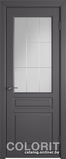 

Межкомнатная дверь Юркас Colorit К2 ДО 60x200 (графит эмаль, матовое с фрез. решетка)