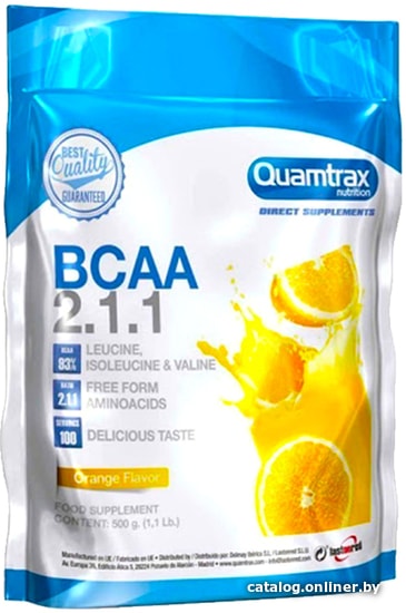 

BCAA Quamtrax Nutrition BCAA 2:1:1 + Glutamine Powder (500 г, апельсин)