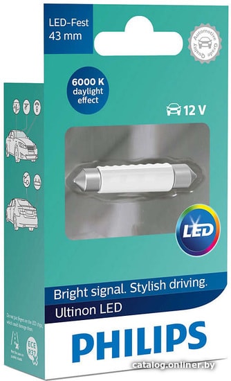 

Светодиодная лампа Philips SV8.5 43мм Ultinon LED 1шт