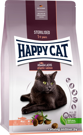 

Сухой корм для кошек Happy Cat Sterilised Adult Atlantik-Lachs Лосось 300 г