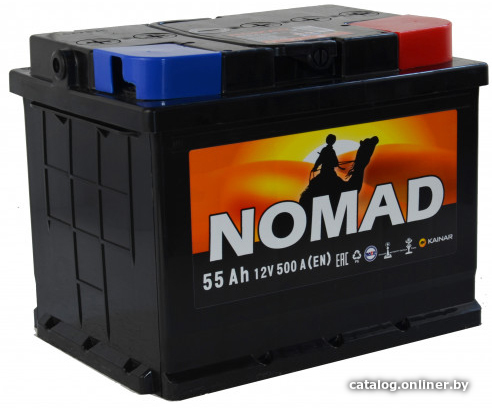 

Автомобильный аккумулятор Nomad 6СТ-55 Евро (55 А·ч)