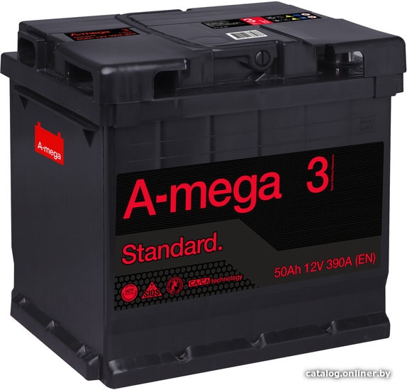 

Автомобильный аккумулятор A-mega Standard 50 R (50 А·ч)