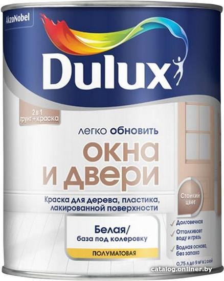 

Краска Dulux Окна и Двери 0.75 л BW (белый)