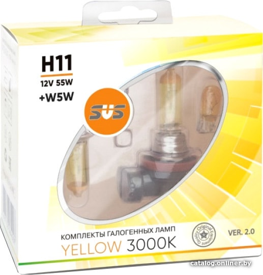 

Галогенная лампа SVS H11 55W+W5W Yellow 3000K 2+2шт