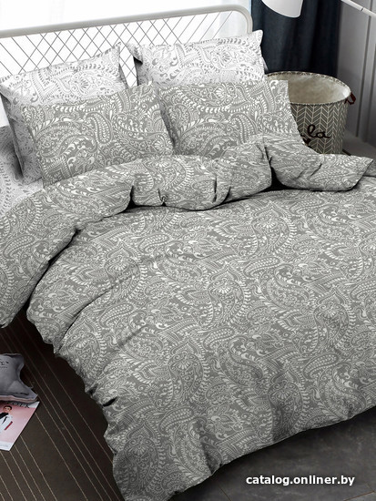 

Постельное белье Amore Mio Gold Amber евро Lux 23720 (бежевый/белый)