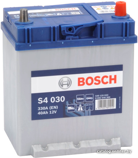 

Автомобильный аккумулятор Bosch S4 030 (540125033) 40 А/ч