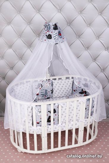 

Постельное белье Amarobaby Premium Котики (18 предметов, серый)