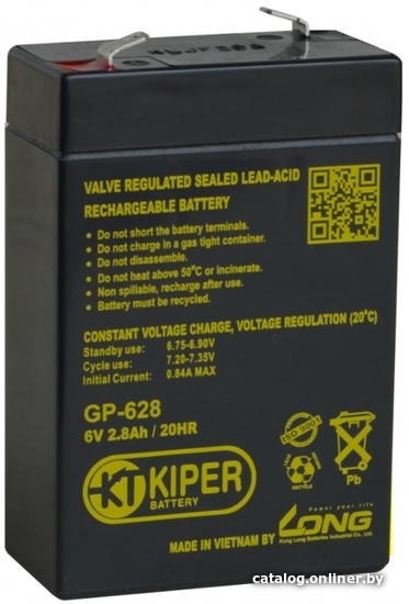 

Аккумулятор для ИБП Kiper GP-628 F1 (6В/2.8 А·ч)