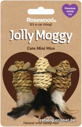 

Игрушка для кошек Rosewood Jolly Moggy Catnip Toys Mini Mice 3 шт 11081