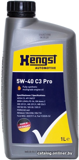

Моторное масло Hengst 5W-40 C3 Pro 1л