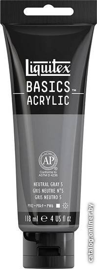 

Акриловая краска Liquitex Basics 1046599 (118 мл, серый нейтральный №5)