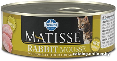 

Консервированный корм для кошек Farmina Matisse Rabbit Mousse (мусс из кролика) 0.085 кг