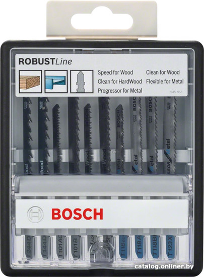 

Набор пильных полотен Bosch Robust Line 2607010542 (10 шт)