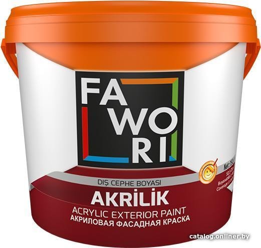 

Краска Fawori Acrylic Exterior Paint White для фасадных работ 10 л (матовая)