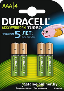 

Аккумулятор DURACELL Turbo AAA 850mAh 4 шт.
