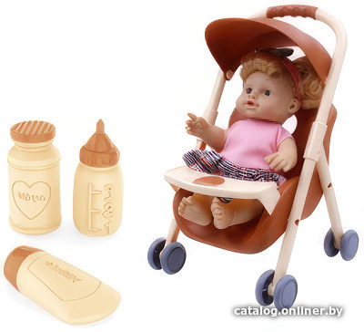

Пупс Sharktoys С прогулочной коляской 11500056 (коричневый)