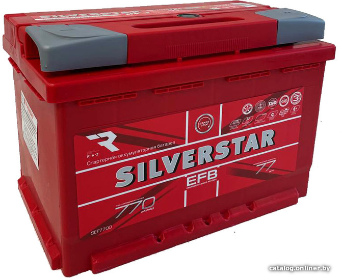 

Автомобильный аккумулятор Silver Star EFB 77 R+ (77 А·ч)