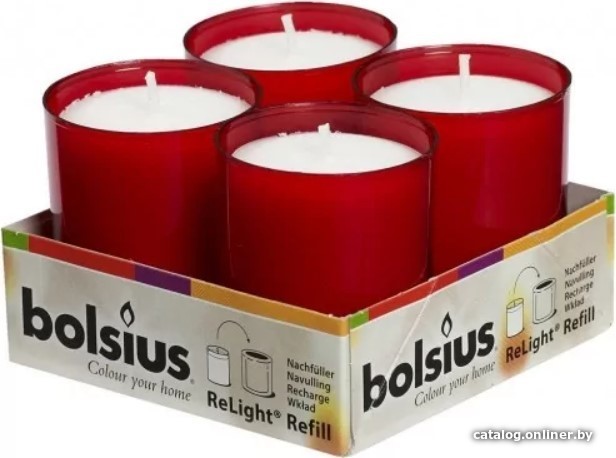 

Набор свечей Bolsius ReLight 103622399941 (4 шт, красный)