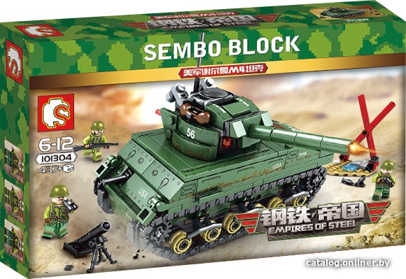 

Конструктор Sembo Block Empire of Steel 101304 US Sherman M4 Tank Military