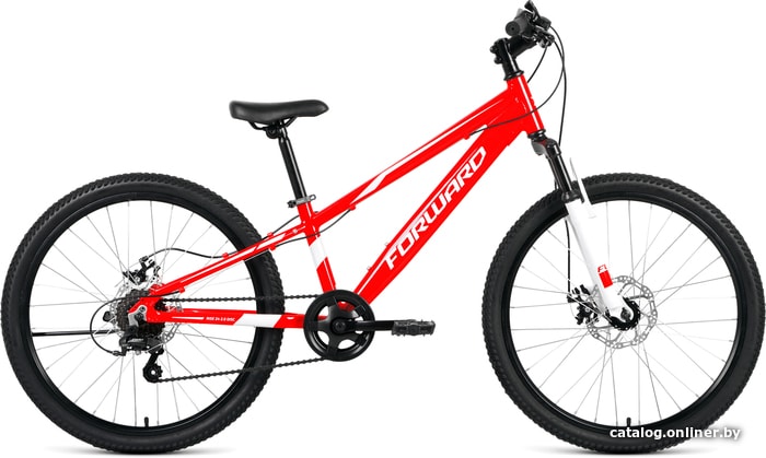 

Велосипед Forward Rise 24 2.0 disc 2021 (красный/белый)