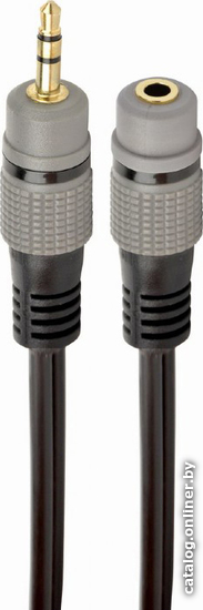 

Кабель Cablexpert CCAP-3535MF-1.5M 3.5 мм - 3.5 мм (1.5 м, черный/серый)