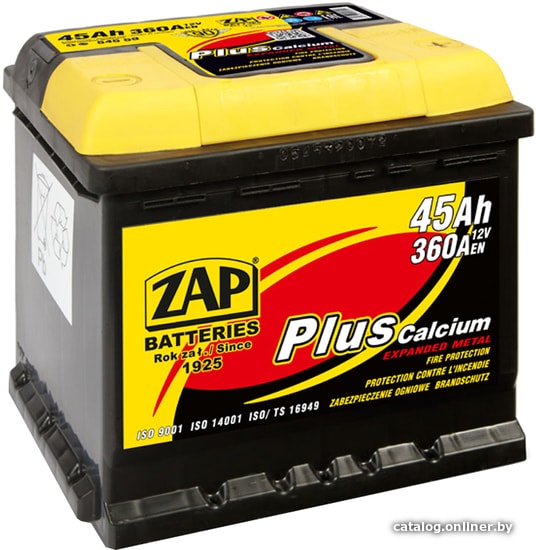 

Автомобильный аккумулятор ZAP Plus 545 59 (45 А·ч)