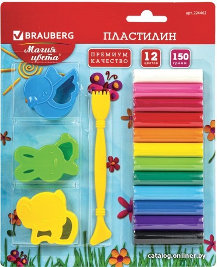 

Пластилин BRAUBERG 224462 (12 цв)