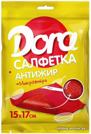 

Салфетка хозяйственная Dora Антижир 2001-009-ТК55 17х15 см