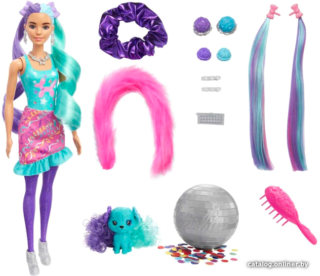 

Кукла-сюрприз Barbie Блеск Сменные прически HBG38