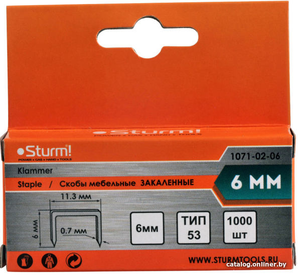 

Скобы Sturm 1071-02-06 (1000 шт)
