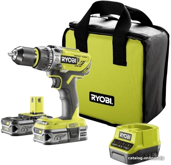 

Ударная дрель-шуруповерт Ryobi R18PD31-225S 5133003433 (с 2-мя АКБ, сумка)