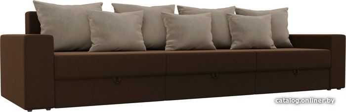 

Диван Лига диванов Мэдисон Long 106162 (микровельвет, коричневый/бежевый)