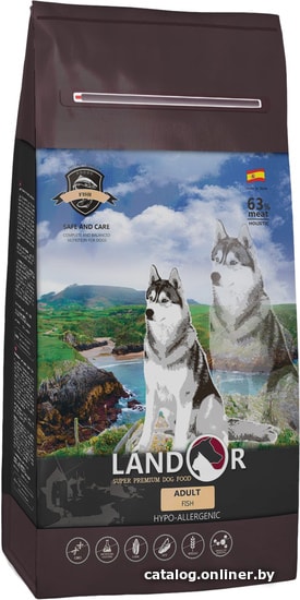 

Сухой корм для собак Landor Adult Fish with Rice 3 кг