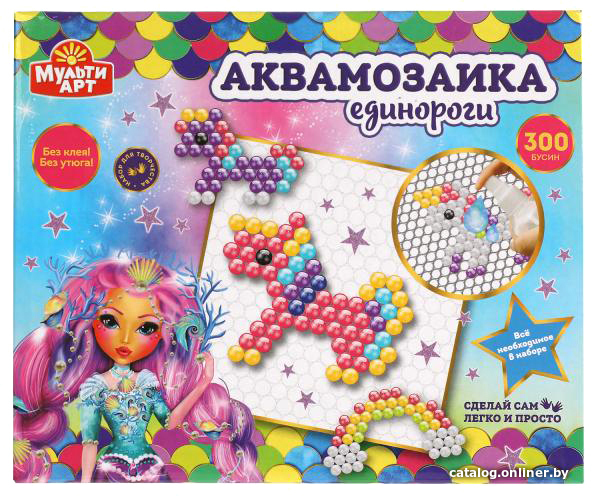 

Набор для создания поделок/игрушек MultiArt Аквамозаика Единороги ABMA300-13