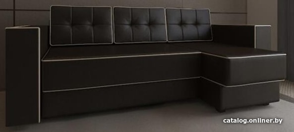 

Угловой диван Craftmebel Орландо угловой (правый, БНП, экокожа, коричневый)
