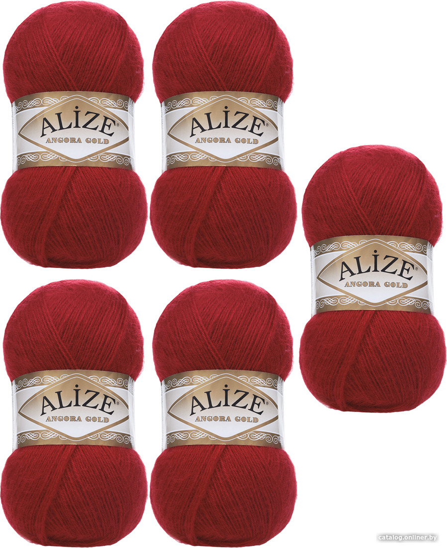 

Набор пряжи для вязания Alize Angora Gold 106 (550 м, красный, 5 мотков)