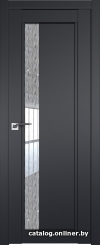 

Межкомнатная дверь ProfilDoors 2.71U 90x200 (черный матовый/стекло дождь белый)